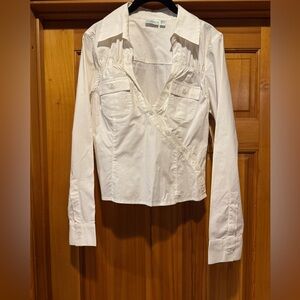 Jennifer Lopez Cream Long Sleeve Shirt